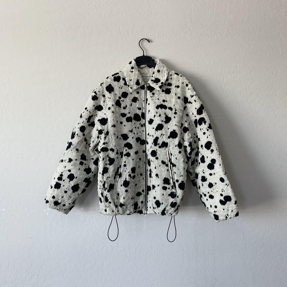 $1800 Voyds Cow Print Oversized Jacket